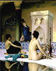 Jean-Leon Gerome Bathing Scene painting